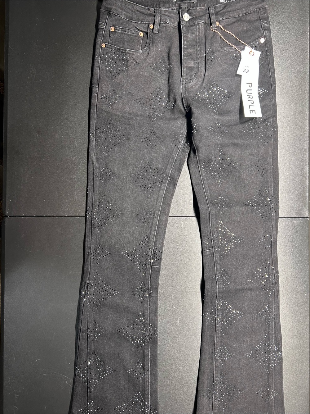Black purple jeans size 32”